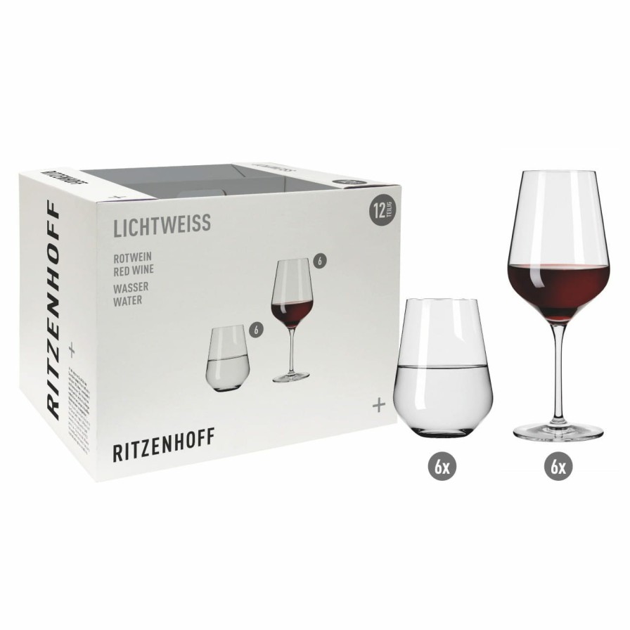 Hot Ritzenhoff Lichtweiss Aurelie Rotwein- Und Wasserglas-Set #1